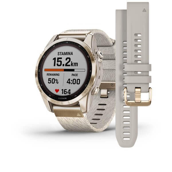 FÉNIX 7S Zafiro Solar Blanco Gris Titanio Nylon Light Gold