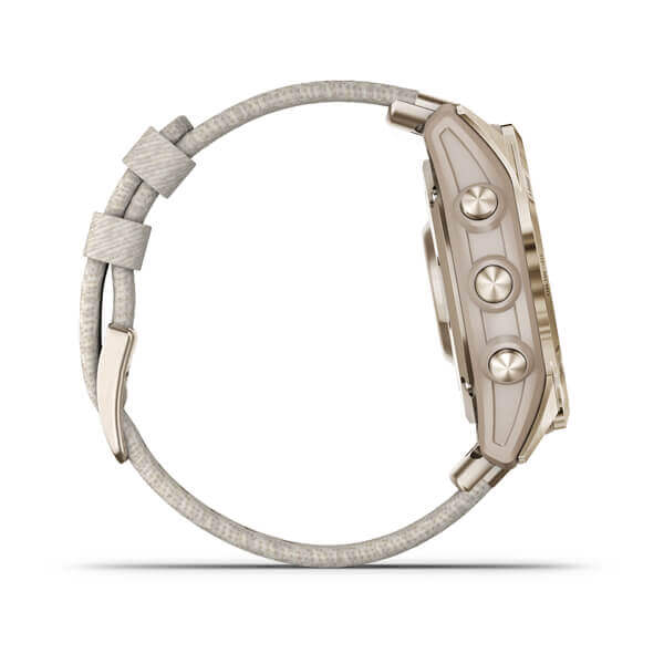 FÉNIX 7S Zafiro Solar Blanco Gris Titanio Nylon Light Gold