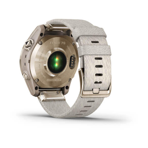 FÉNIX 7S Zafiro Solar Blanco Gris Titanio Nylon Light Gold