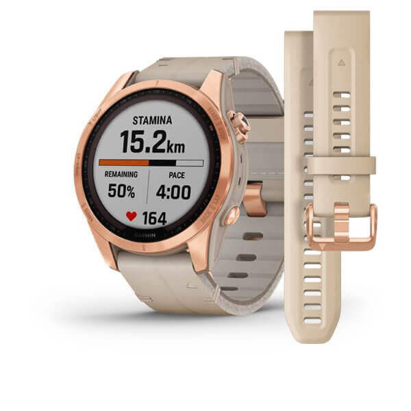 FÉNIX 7S Zafiro Solar Blanco Titanio Rose Gold Piel Blanca